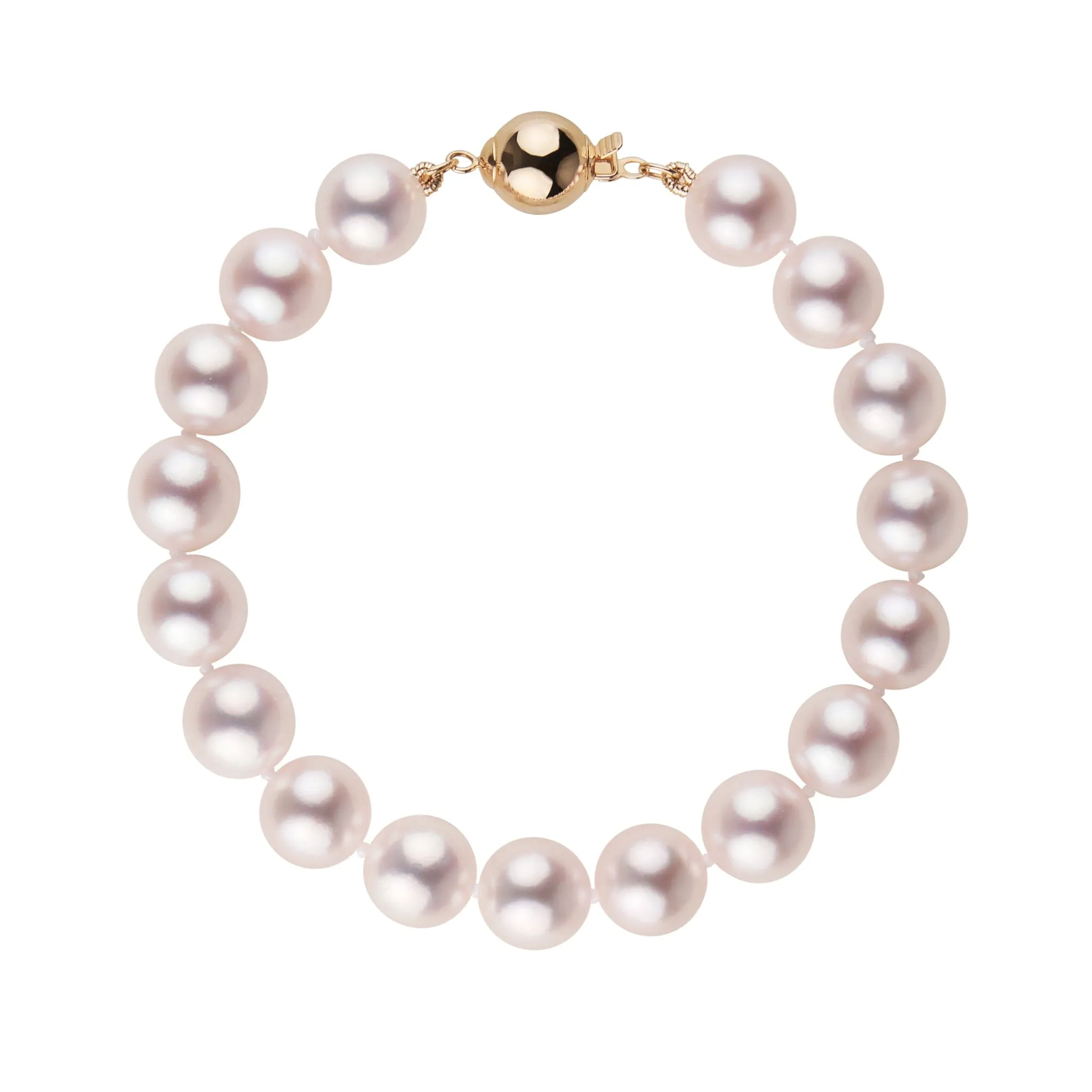 8.5-9.0 mm AAA Blush White Rose Tone Akoya Pearl Bracelet