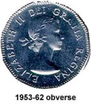 Canada Nickel 1957 5 cents  (Elizabeth II) 4.54gr .999