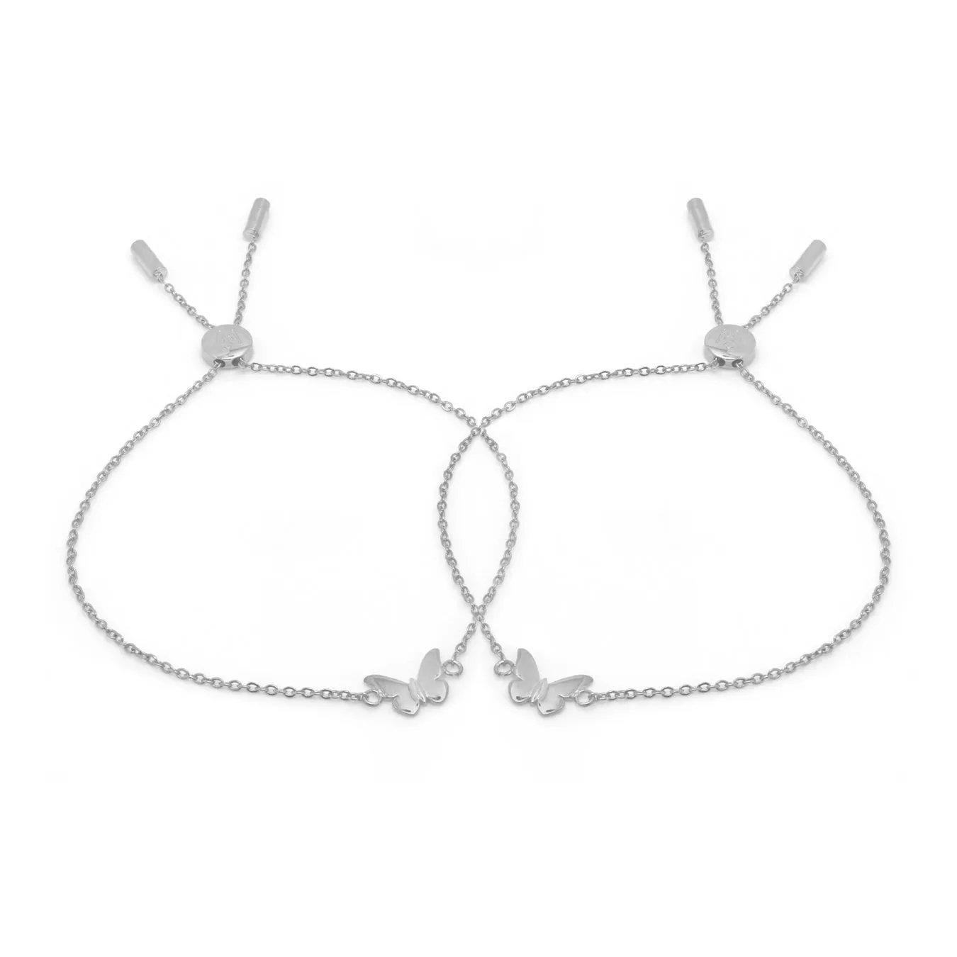 Children's Butterfly Friendship Bracelets - Silver