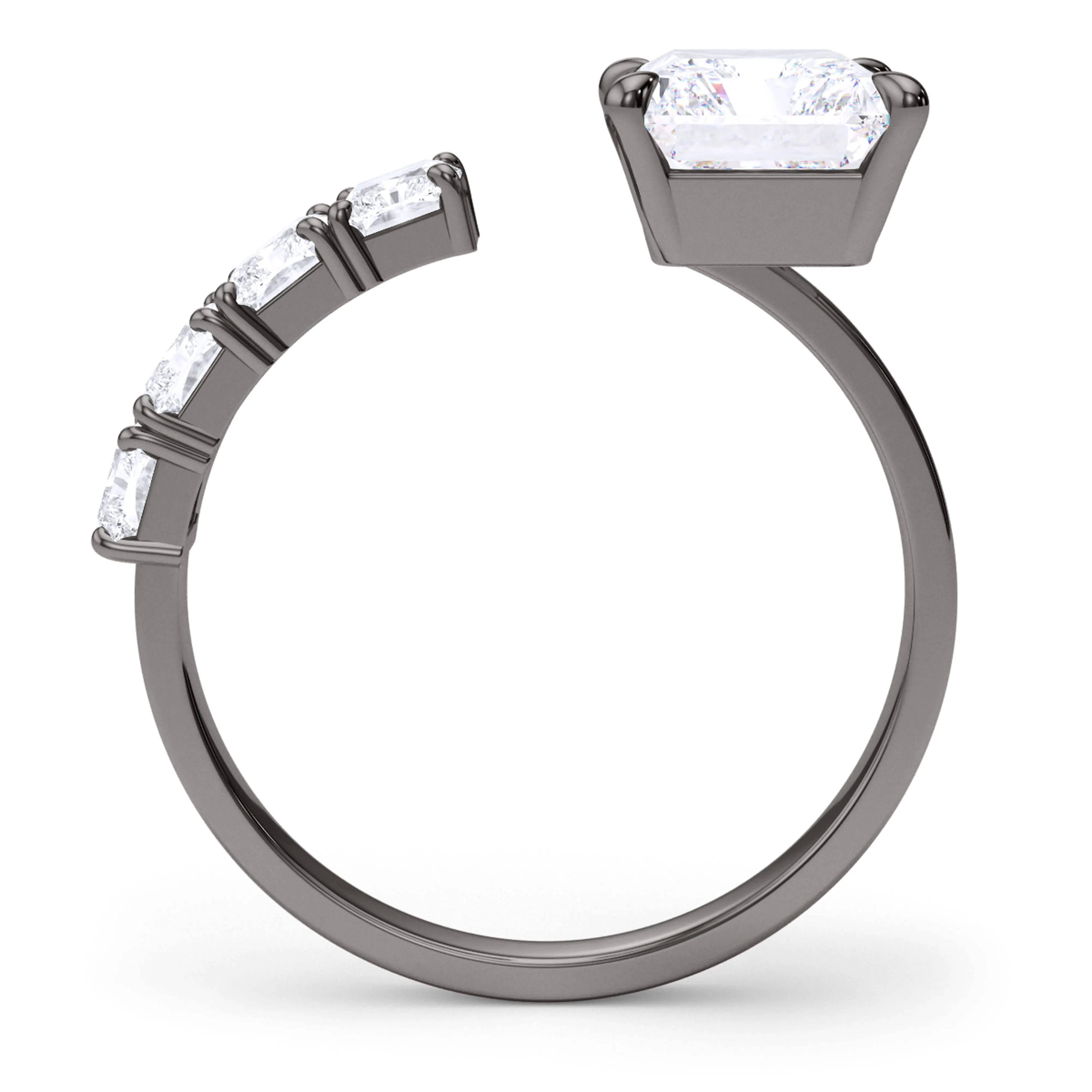 Floating Radiant Cut Diamond Ring