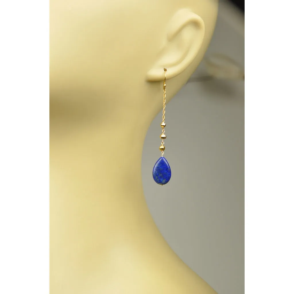 Lapis Lazuli Linear Drop Earrings