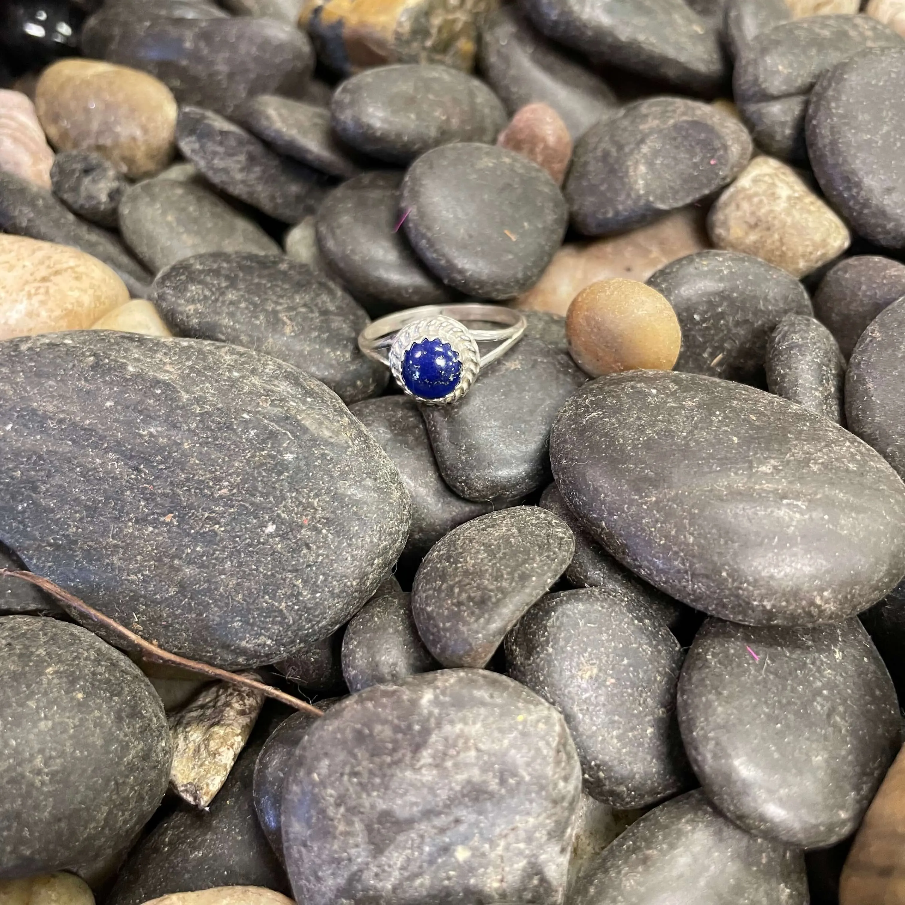 Lapis Round Genuine Ring