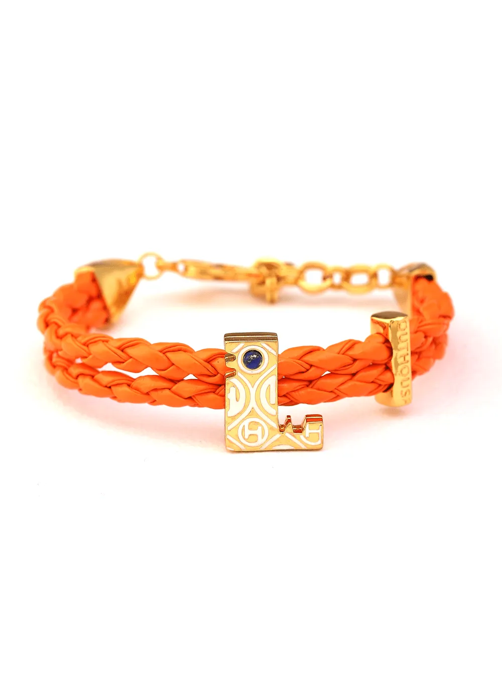 OH Dopamine Bond Bracelet in Solar Orange, Gold Finish