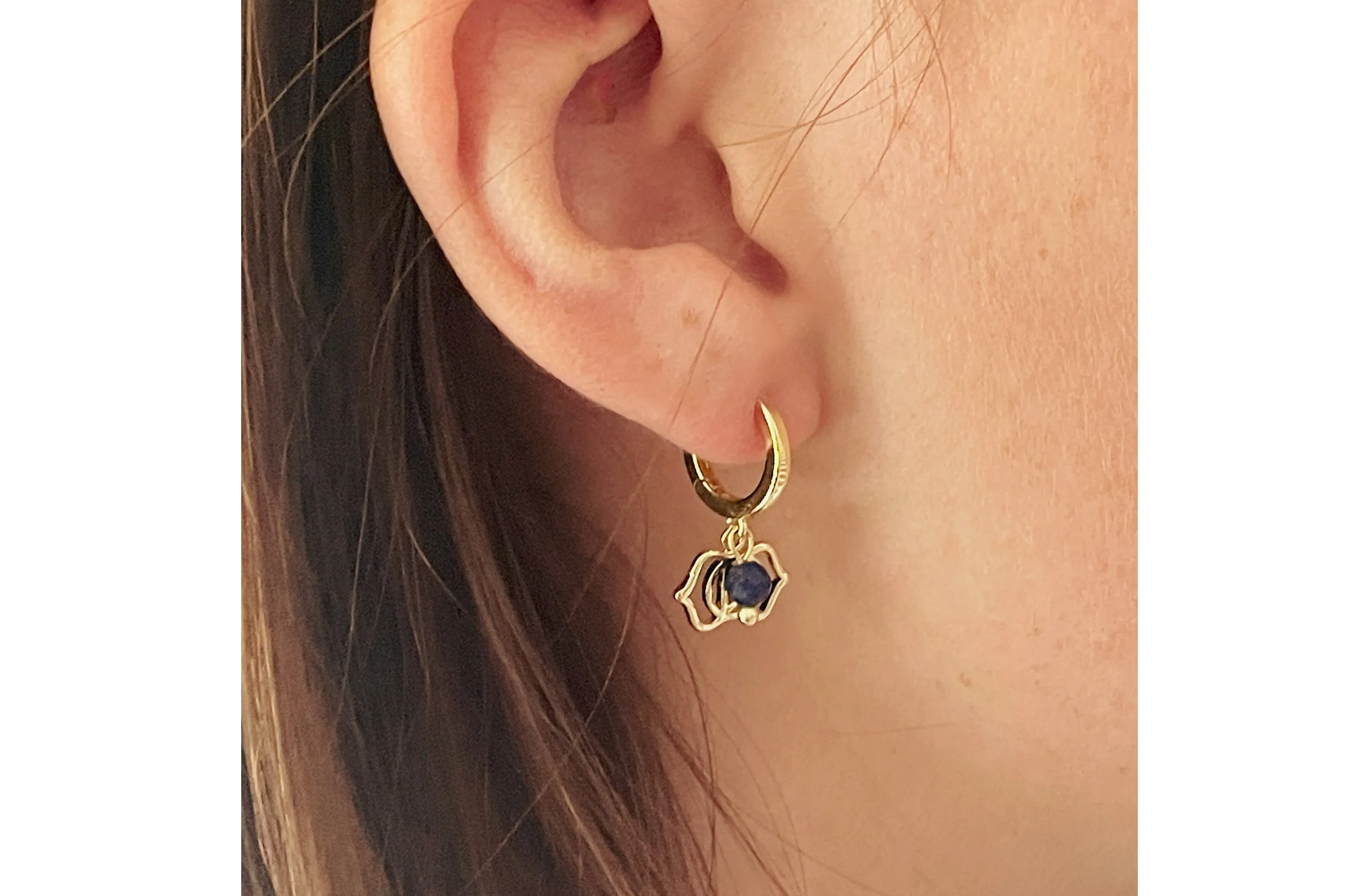 Third Eye Chakra Gemstone Hoop Earring